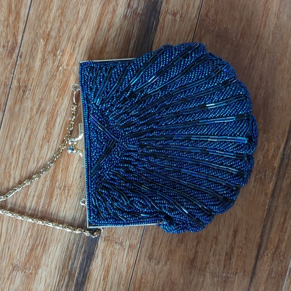 Vintage Blue Beaded Evening Bag - Picture 3 of 6